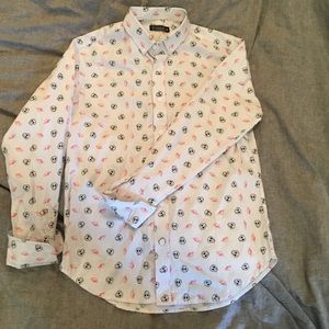Skull Print Button Up